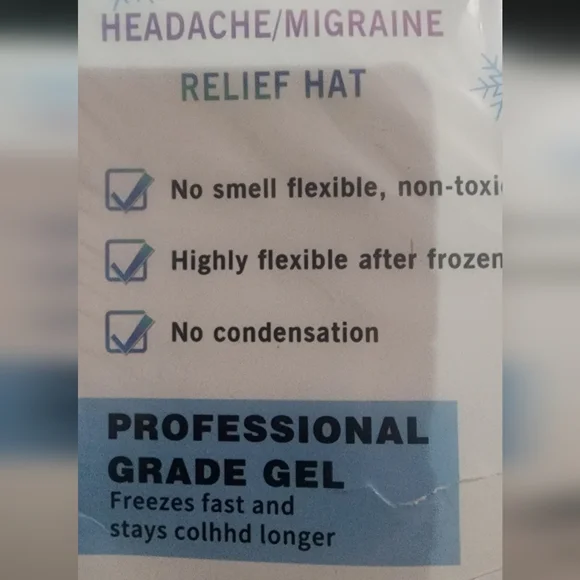 Black Migraine Ice Head Wrap. Relief From Tension , Cluster, Sinus Headaches - Picture 4 of 5